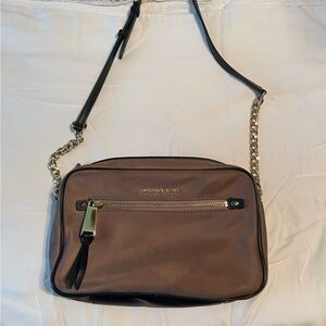 Michael Kors Brown/Grey Crossbody Bag with Chain Strap
